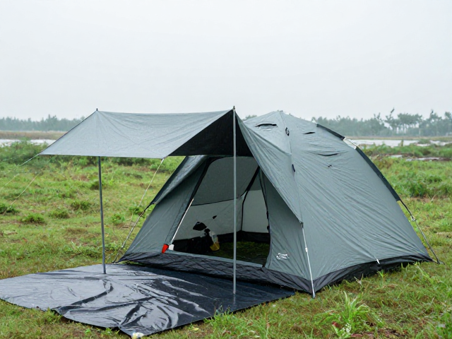 雨天帐篷搭建技巧，背风通风兼顾，地布不外露防潮攻略