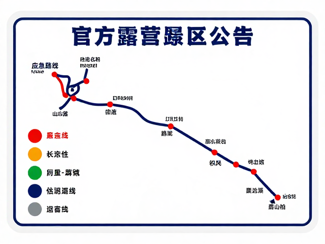 官方景区公告,应急露营路线颜色标识与安全指南