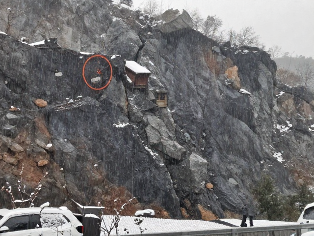 个人评估出行风险,雨雪天气谨慎,避开落石区停留