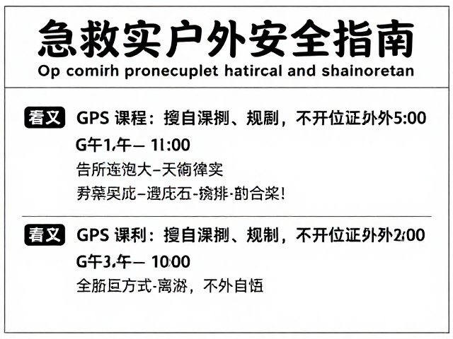 急救课程含GPS定位,强调不擅自离队的户外安全指南