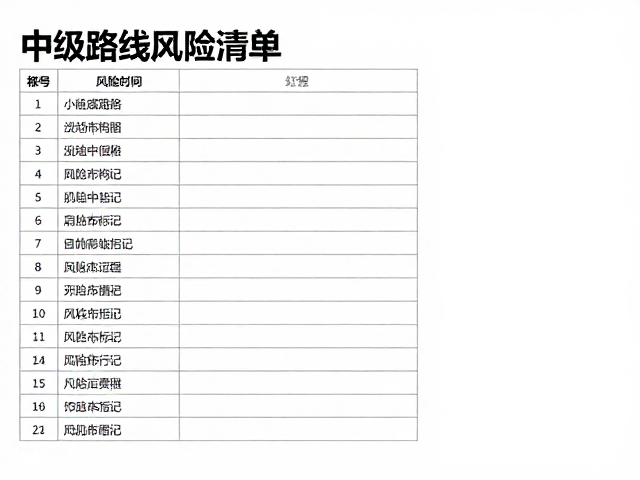 中级路线风险清单制作,精准路线标记避坑指南