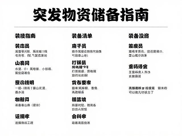 核心生存物资清单与装备检查