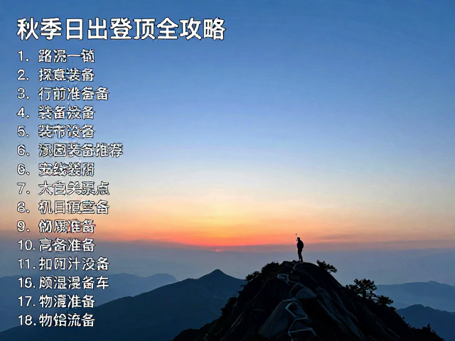 行前装备清单与物资准备