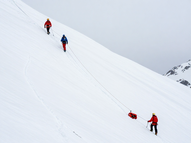 高山救援技巧,雪坡行走、保护站搭建及Z型拖拽系统详解