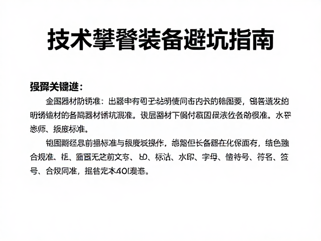 器材老化迹象识别与报废标准