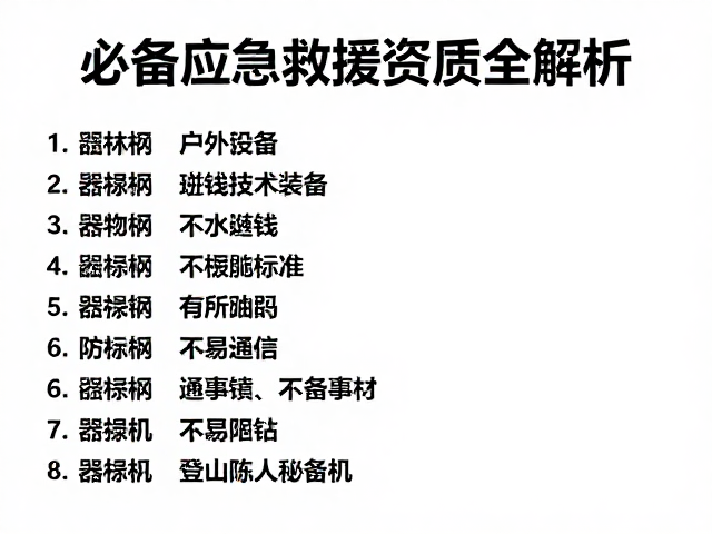 必要装备与通讯技术标准