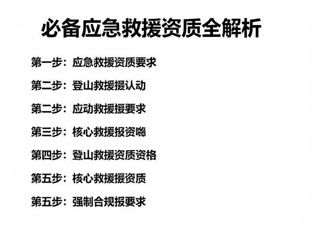核心应急救援资质认证要求