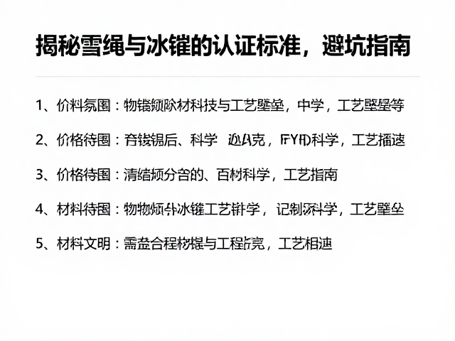 冰锥单支数百元?揭秘雪绳与冰锥的认证标准,避坑指南