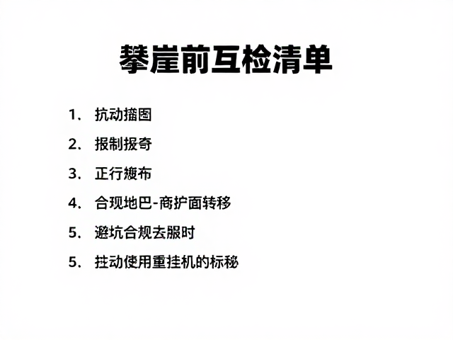 攀登前的互检清单与执行标准