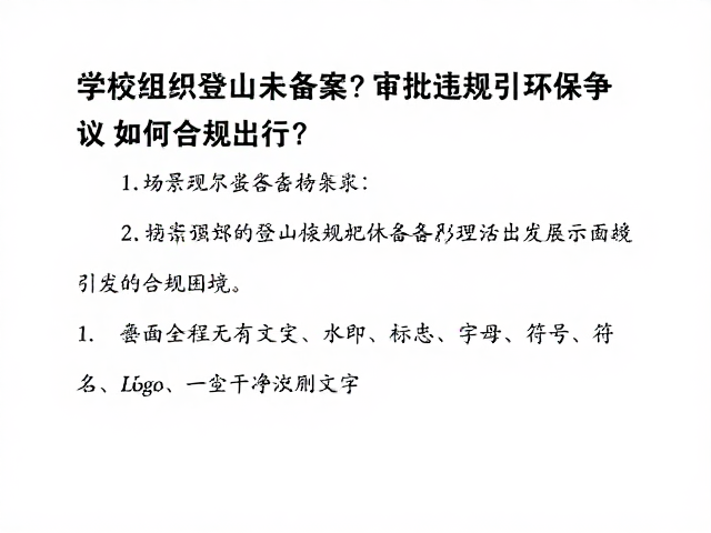 学校组织登山未备案?审批违规引环保争议,如何合规出行?