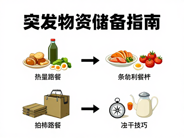 突发物资储备指南,高热量路餐搭配与指北针使用技巧