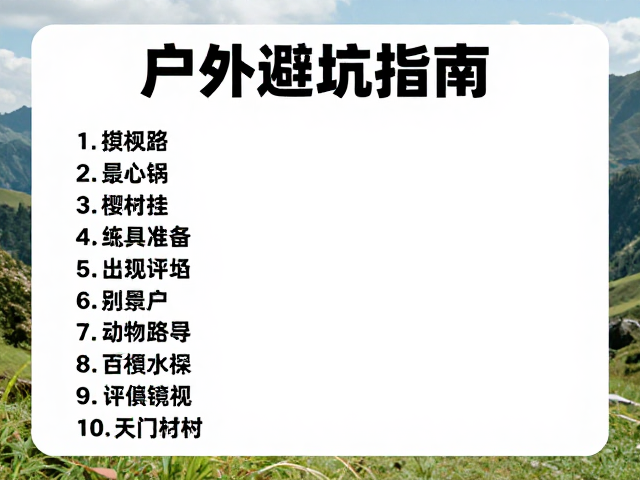 装备清单与场景匹配