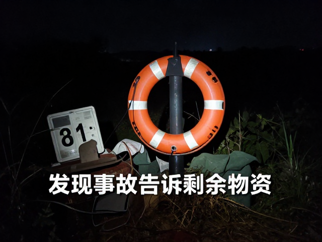 发现事故告知剩余物资，夜间灯光示位保安全