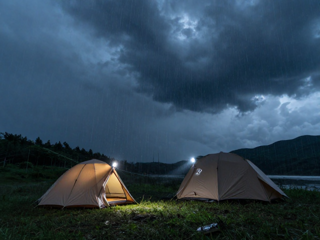 营地选址避雷雨,头灯必备与野外避险指南
