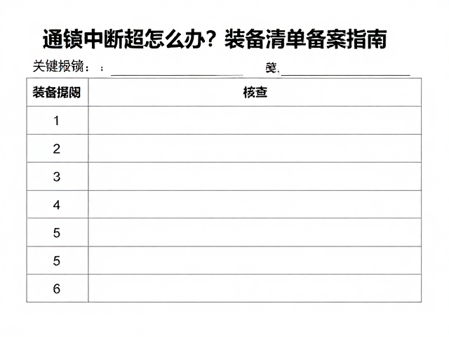 通讯中断下的装备清单备案与核查标准