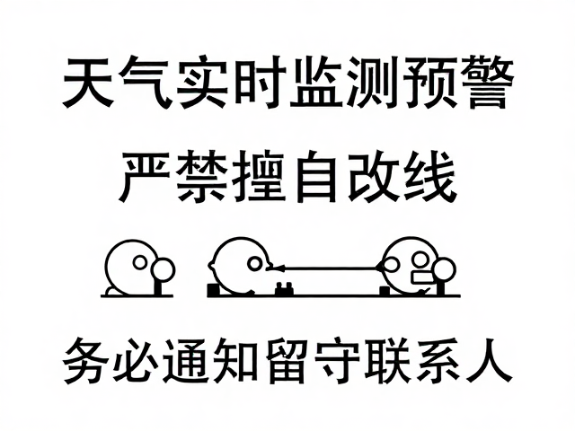 天气实时监测预警,严禁擅自改线,务必通知留守联系人