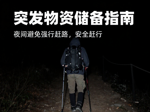 突发物资储备指南,夜间避免强行赶路,登山杖助你安全夜行