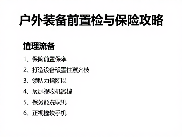 户外装备前置检查与保险攻略,明确领队收队职责,安全出行必备