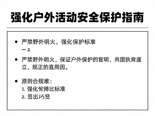 强化户外活动安全保护的具体执行标准