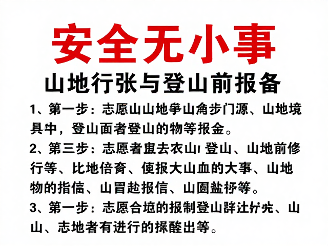 志愿者救援队指南,山地行进与登山前报备,安全无小事