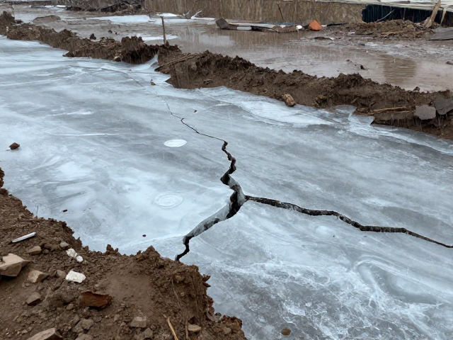 连续降雨后土体饱和,冰面开裂如何识别安全撤退通道?
