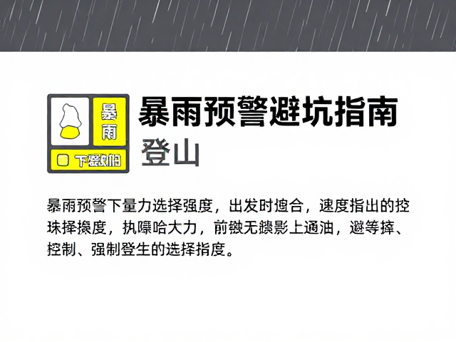 暴雨预警下登山?量力选择强度,基础课程避坑指南