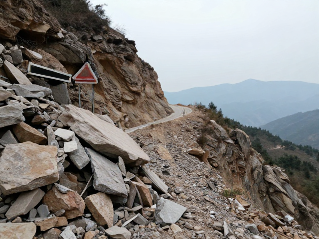 山路落石预警,别冒险冲顶,安全下山才是赢家