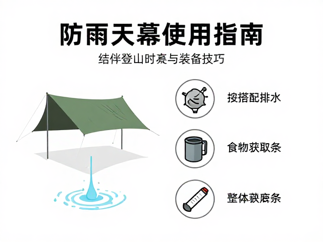 防雨天幕使用指南,结伴登山时的食物获取与装备技巧