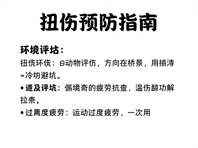 扭伤预防指南,环境评估避坑,远离过度疲劳