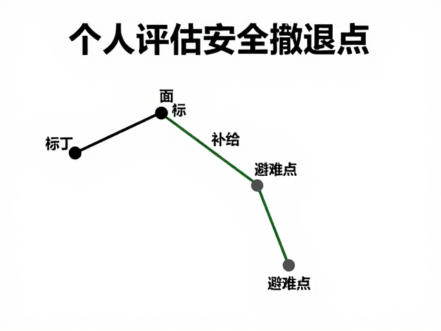 个人评估定撤退点,标记补给与避难点,户外安全自救指南