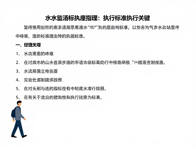 水质监测技术指标与执行标准