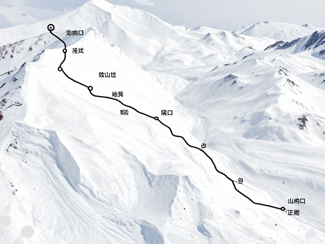 雪线地貌与垭口地质点位标注,高海拔路线关键坐标详解
