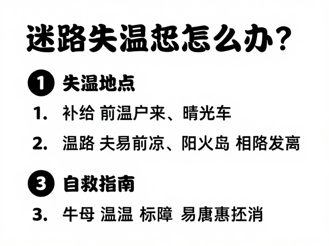 风景名胜区迷路失温怎么办?关键补给站点自救指南