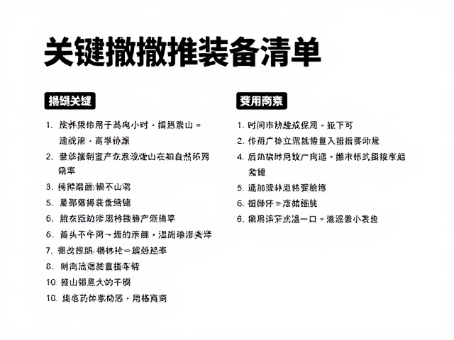 装备检查与实战应用细节