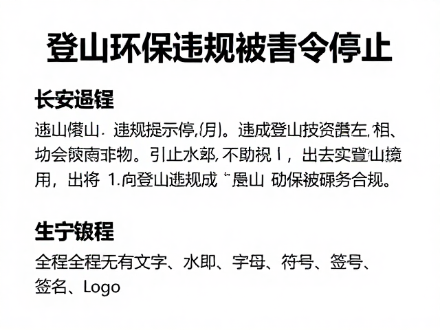 登山环保违规被责令停止!专业人员陪同确保安全合规