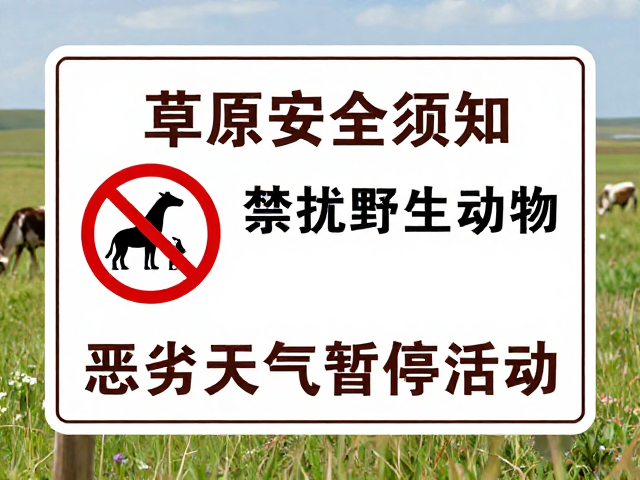 草原安全须知，禁扰野生动物，恶劣天气暂停活动