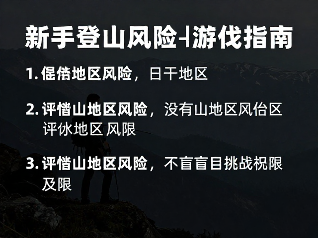 新手登山指南,评估地区风险,不盲目挑战极限