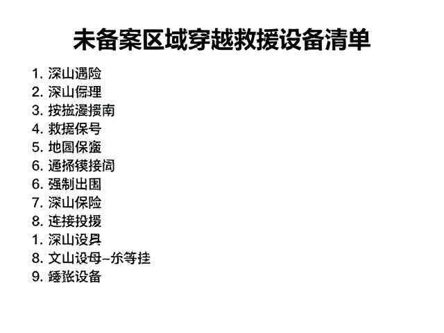 未备案区域穿越救援设备清单，深山遇险自救指南