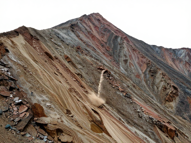 泥石流前兆,通过山峰构造与海拔变化记录预判灾害