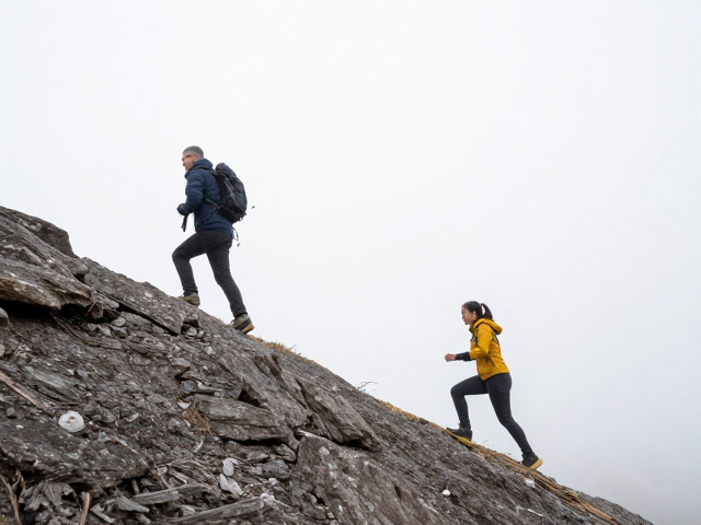 登山步法,不在陡坡边缘停留,避免跑跳下坡的安全技巧