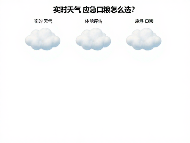 实时天气,体能评估,应急口粮怎么选?