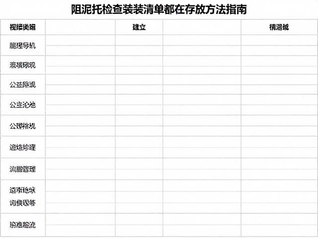 标准化装备清单的构建逻辑与分类管理
