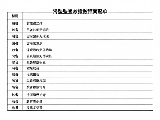 核心救援装备的标准化配置清单