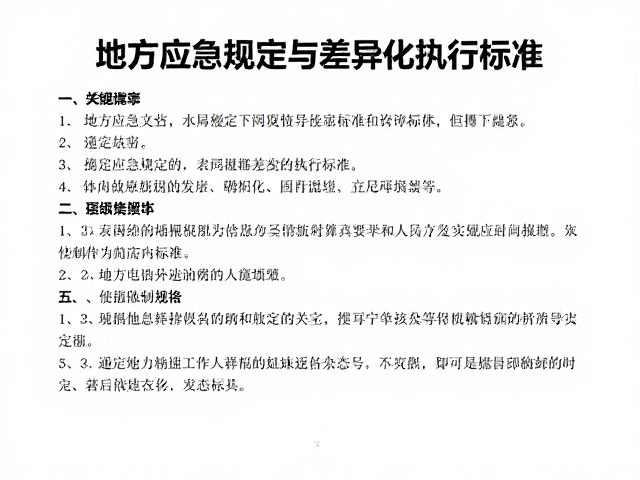 地方应急规定的差异化执行标准