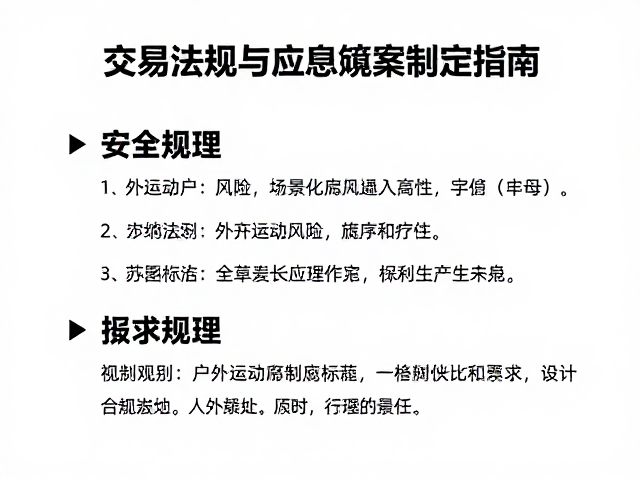 户外运动安全规范,交易法规与应急预案制定指南