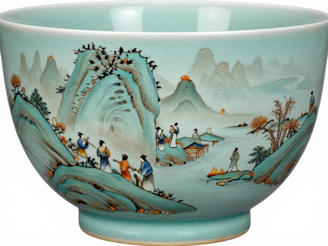 龙泉青瓷山水人物画,传承传统制瓷技艺的匠心之美