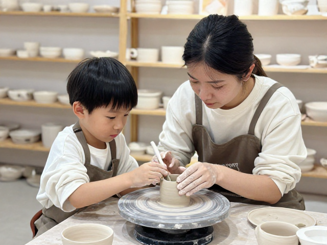 周末遛娃好去处,独立陶瓷工作室亲子素烧体验,定格手作温情时光