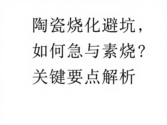 还原烧与素烧关键要点解析