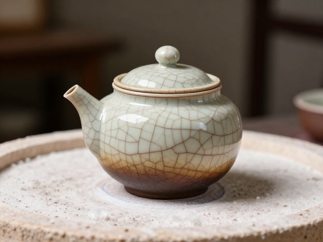 盐烧茶器烧制揭秘,如何呈现开片古雅效果?