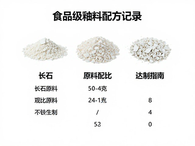 食品级釉料配方记录，长石原料配比与烧制指南